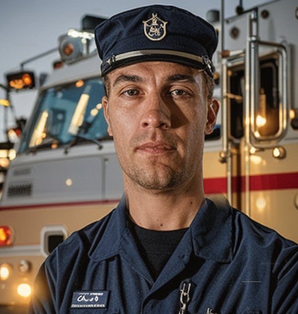 A firefighter-paramedic in uniform